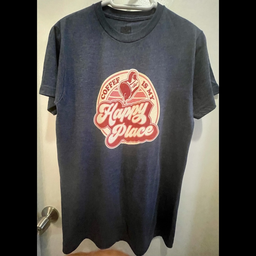 New Sunday Brand Coffee Logo Denim Blue Tee Size S Unisex